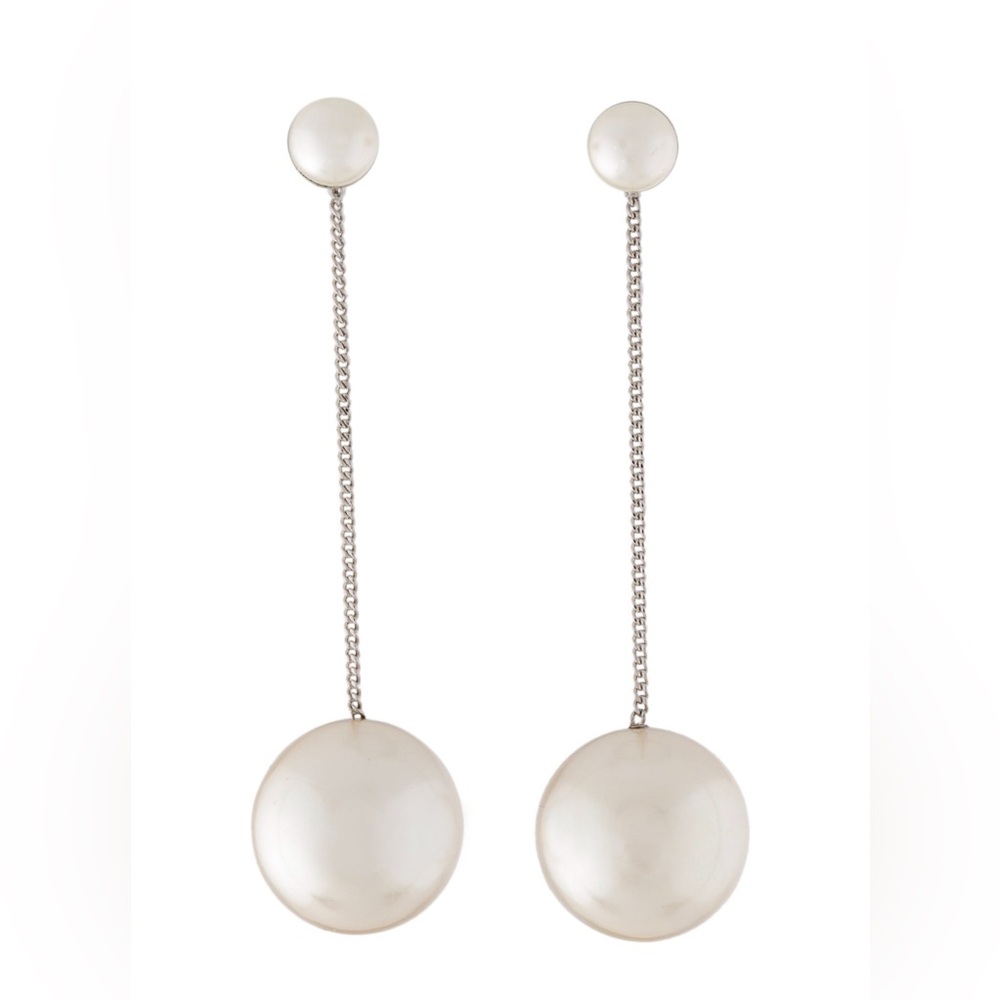 Ferragamo Pearl Drop Earrings - Huge Faux Pearl